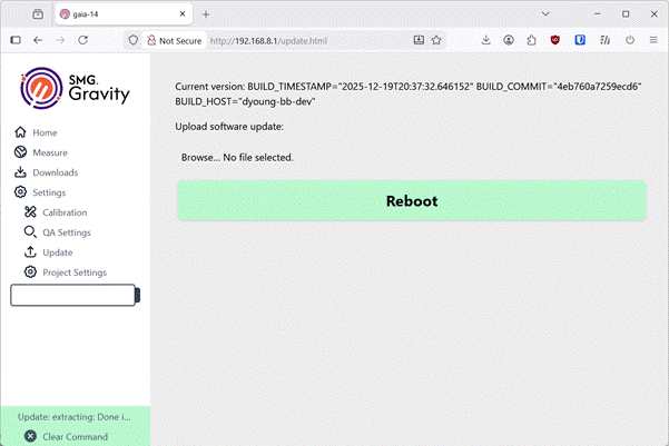 GAIA-FIELD Update Page_Reboot